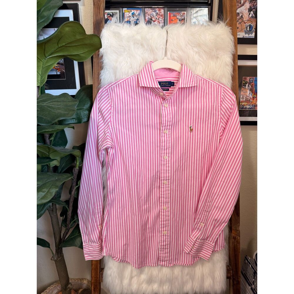 Polo Ralph Lauren Woman's Size 4 Slim Stretch Button Down Shirt